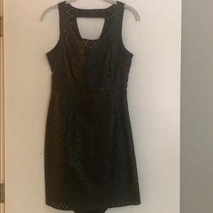 Black leather cutout dress NWT